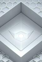 White Geometry Texture 3D Modern Background photo