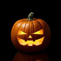 Halloween Pumpkin on the Black Background photo