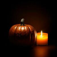 Halloween Pumpkin on the Black Background photo