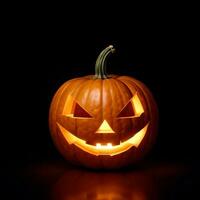 Halloween Pumpkin on the Black Background photo