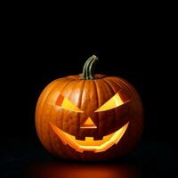 Halloween Pumpkin on the Black Background photo