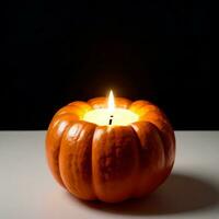 Halloween Pumpkin on the Black Background photo