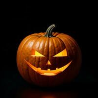 Halloween Pumpkin on the Black Background photo