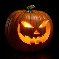 Halloween Pumpkin on the Black Background photo