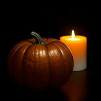 Halloween Pumpkin on the Black Background photo