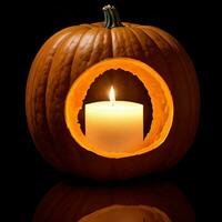 Halloween Pumpkin on the Black Background photo