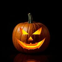 Halloween Pumpkin on the Black Background photo