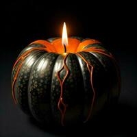 Halloween Pumpkin on the Black Background photo