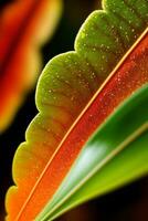 Autumn Leaves macro shot with simmer an waterdrops photo