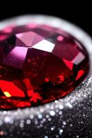 Ruby Crystal Close up Macro Shot Photo Texture Background Wallpaper