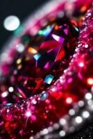 Ruby Crystal Close up Macro Shot Photo Texture Background Wallpaper