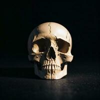 The Skull on the Black Background photo