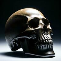 The Skull on the Black Background photo