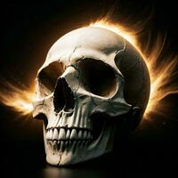 The Skull on the Black Background photo