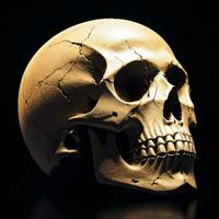 The Skull on the Black Background photo