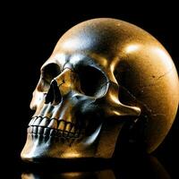 The Skull on the Black Background photo