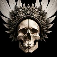 The Skull on the Black Background photo