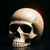 The Skull on the Black Background photo