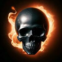 The Skull on the Black Background photo