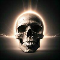 The Skull on the Black Background photo