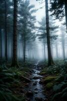 Photo of the Dark Spine Forest Background Wallpaper