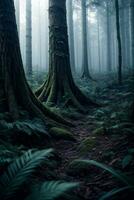 Photo of the Dark Spine Forest Background Wallpaper