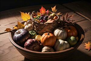 Studio Photo of the Basket With Autumn Harvest Vegetables