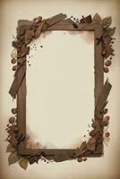 Vintage Background With Watercolor Coffee Beans and Leaves Cafe Template photo