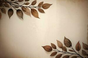 Vintage Background With Watercolor Coffee Beans and Leaves Cafe Template photo