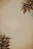 Vintage Background With Watercolor Coffee Beans and Leaves Cafe Template photo