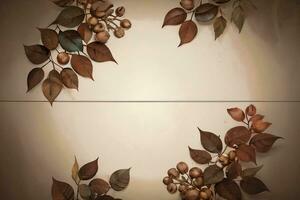 Vintage Background With Watercolor Coffee Beans and Leaves Cafe Template photo