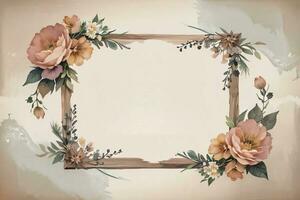 Vintage paper with flowers texture background photo