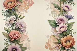 Clásico papel con flores textura antecedentes foto