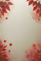 Watercolor Background for Text With Autumn Fall Leaves photo