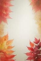 Watercolor Background for Text With Autumn Fall Leaves photo