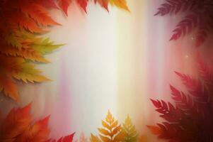 Watercolor Background for Text With Autumn Fall Leaves photo