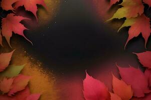 Watercolor Background for Text With Autumn Fall Leaves photo