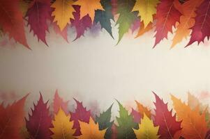 Watercolor Background for Text With Autumn Fall Leaves photo