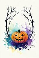 Halloween Watercolor Background photo
