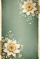 Clásico retro ambiente papel textura con acuarela flores foto