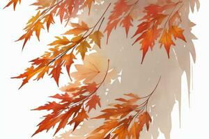 Background with Watercolor Fall Leaves photo