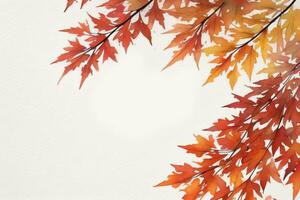 Background with Watercolor Fall Leaves photo