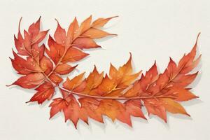 Background with Watercolor Fall Leaves photo