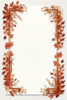 Background with Watercolor Fall Leaves photo