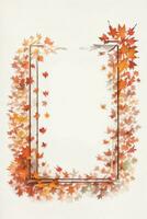 Background with Watercolor Fall Leaves photo