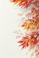 Background with Watercolor Fall Leaves photo