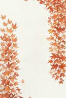 Background with Watercolor Fall Leaves photo