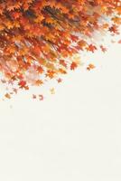 Background with Watercolor Fall Leaves photo