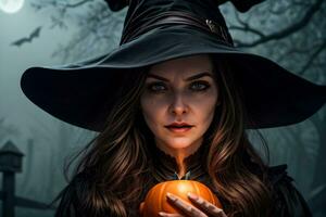 Photo portrait of the Halloween Witch