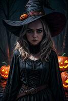 Photo portrait of the Halloween Witch